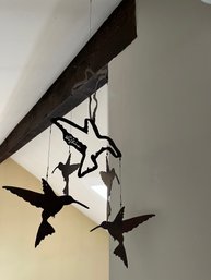 Contemporary Metal Silhouette Hummingbird Mobile With A 'Vajra Line' Signature