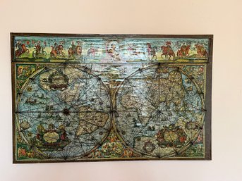 An Original, Highly Detailed 17th-century World Map By Joan Blaeu