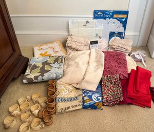 Table Clothes, Dish Towels, Napkins, Holders And More