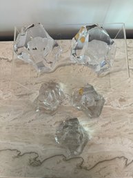 Vintage Val Saint Lambert Iceberg Crystal Paperweights
