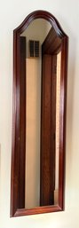 Sleek Long Brown Wood Frame Mirror
