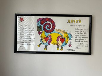 1968 Margot Johnson Folk-art Print Of The Aries Zodiac Sign
