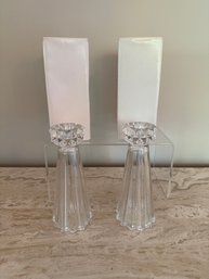 Rosenthal Crystal Candle Holders With Original Box