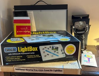 Sylvania Sun Gun, Even Lite Light Box Plus Extra Viewing Tray And Juplen Model II Slide Viewer