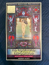 Original Woodstock Concert Poster Printed In 1969 Artist David Byrd (1 Of 2)