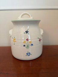 Pfaltzgraff Vickie Hanson Floral Ceramic Cookie Jar With Lid