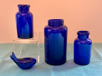 Cobalt Blue Bottles And Whale