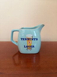 Vintage Light Blue Ceramic Tennent's Lager Advertising Jug
