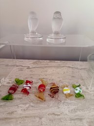 Lalique Birds And Murano Glass Candy