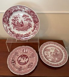 Spode Archive Collection From The Georgian Series: Girl At Well, Greek Pattern And Willow Pattern