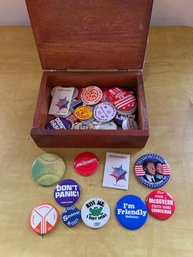 Box Of Vintage Buttons: Some Political