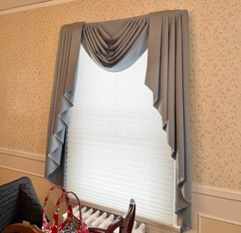 2-blue Waterfall Swag And Cascade Valance