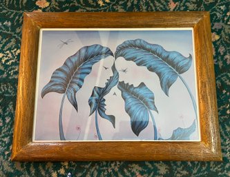 Woman And Leaves Artist Octavio Ocampo