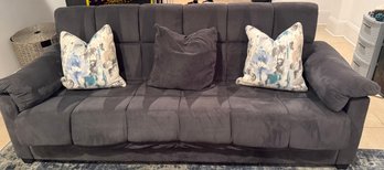 Convertible Sofa Bed In Ebony Microfiber