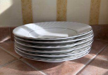 Totally Today Silver Rim White Plates