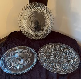 3-Cut Glass Platters.