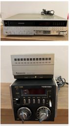 Toshiba Video Tuner, And Panasonic Electronic Tuner And Sanyo Video Cassette Recorder VCR 4590