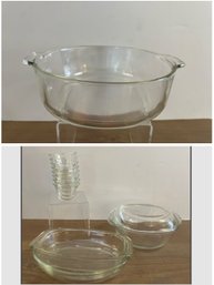 Mexico Glass Cookware: 8 Custard Cups, Covered Casserole, Loaf Pan And Oval Pan