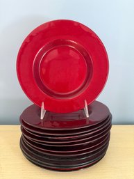 Pier 1 Red Dessert Plates