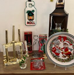 Holiday Lot: Trays, Window Candles, Lanterns And More