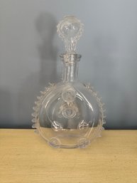 Glass Baccarat Decanter With Fleur-de-lis Emblems And Ornate Stopper