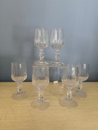 Set Of Six Vintage Schott-Zwiesel Crystal Wine Glasses In The Tango Pattern