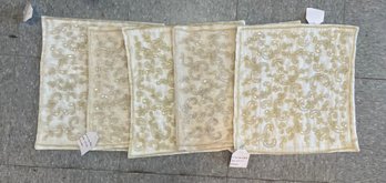 5 Beaded Ivory Pillow Cases