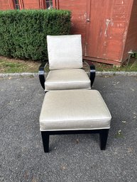 Crate And Barrel Art Deco Style Chair And Ottoman