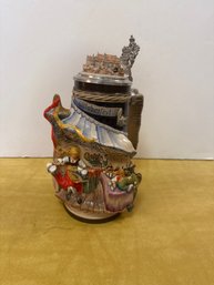 WW Team Limited Edition Oktoberfest Ceramic Beer Stein With Pewter Lid