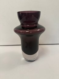 Marquis By Waterford Amethyst Rumba Crystal Vase With A Clear Base