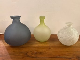 Grey, Green And White Small Vases