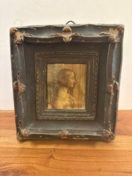 Vintage Chalkware Framed Print Of A Renaissance-style Portrait