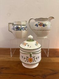 Burslem England Pitchers And Lidded Jar