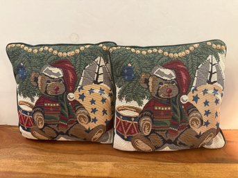 Teddy Bear Holiday Throw Pillows