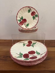 Hand-painted Blue Ridge Southern Pottery 'Crab Apple' Plates.