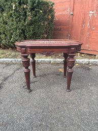 Victorian-era Oval Marble-top Library Center Table.