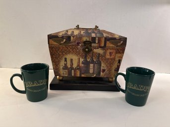 Bradys Irish Cream Liquor Mugs And Wine Decor Decorative Box