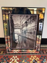 Contemporary Framed Photographic Print Of A Venetian Canal Scene