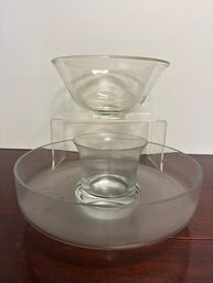 Glass Bowl And Shrimp Cocktail Server