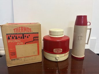Thermos Picnic Jug Model XX7753 , And Quart Size Thermos Model 2402