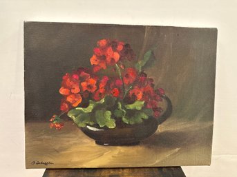 Oil On Canvas Red Flowers