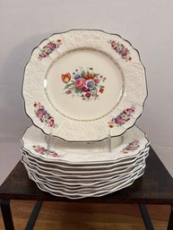11 Myott Straffordshire England Floral Plates