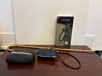 Blood Pressure Cuff, Cane And Littmann Stethoscope