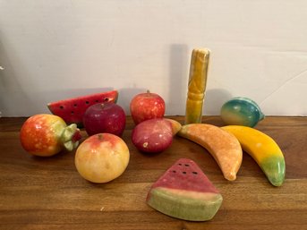 Alabaster Carved Fruit Imported From Mexico