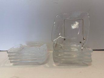 9 Clear Glass Dessert Plates