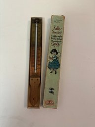 Vintage Sally Sweet Candy Thermometer With Original Illustrated Box