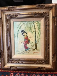 Japanese Geisha Girl Signed Yamata