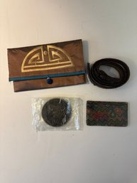 Buffalo Skull Society Belt Buckle, Change Purse, Wallet And Ruffolo Belt