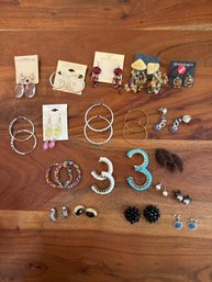 20 Costume Earrings With 1 Sterling Pair #2