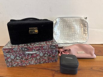 Jewelry Boxes, Chanel Box, Viktor Rolf Pink Bow Bag And La Prairie Silver Makeup Bag
